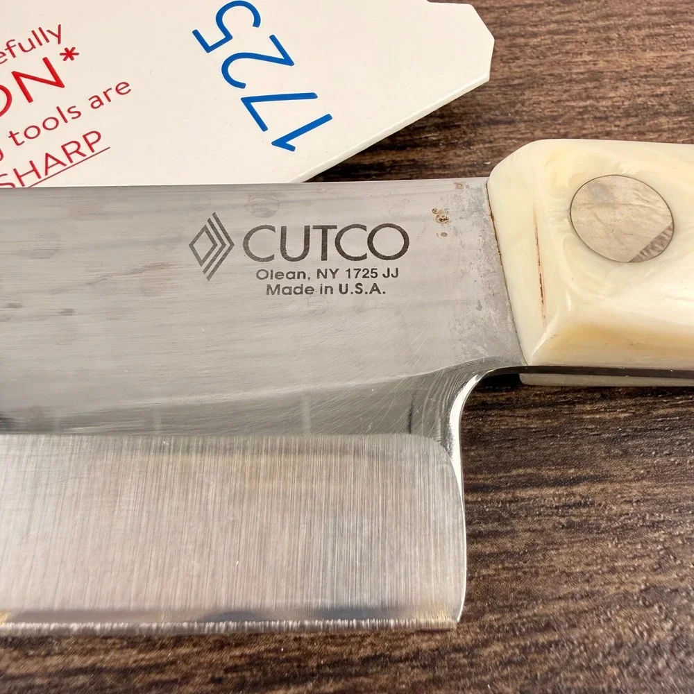 Cutco 1725 JJ 9.25 Inch French Chef Knife Pearl Handle Made in USA